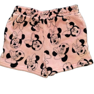 Disney Minnie Mouse Fleece Sleep Shorts Size M Pink Black